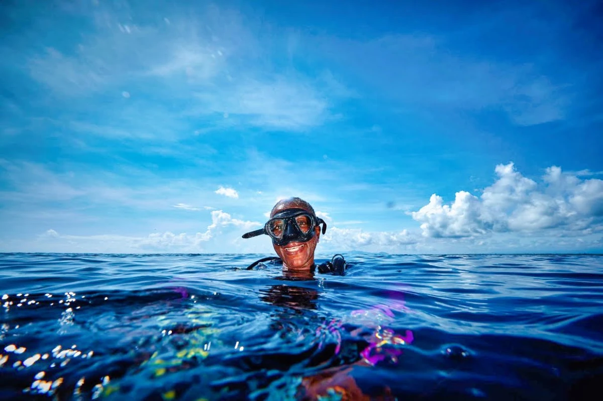 angelique-brathwaite-wading-open-water