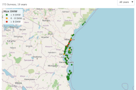 Coral Cover and Heat Stress in East Africa — An Example Connecting MERMAID Data with Environmental Covariates
